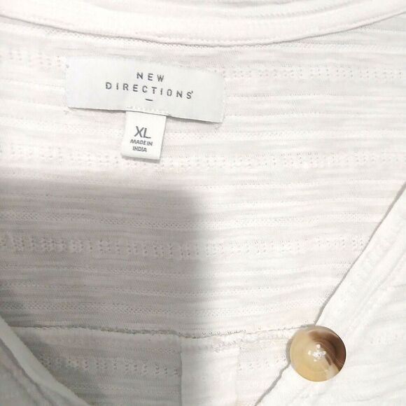 New Direction XL White Boho Minimalist Short with Short Sleeves 100% Cotton. - Picture 6 of 7